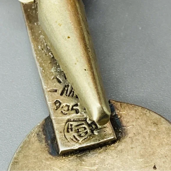 Vintage Sterling Silver Aztec Mayan Sun Calendar Tie Clip 925 - Picture 13 of 13